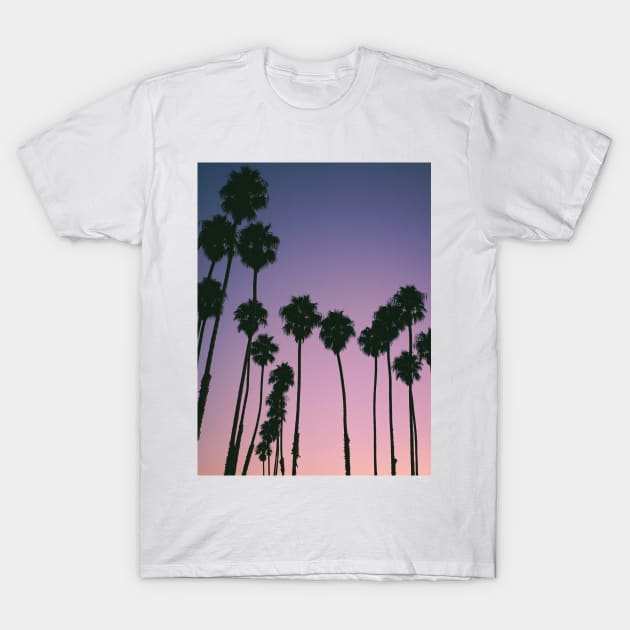 Purple Sunset Palm Trees T-Shirt by NewburyBoutique